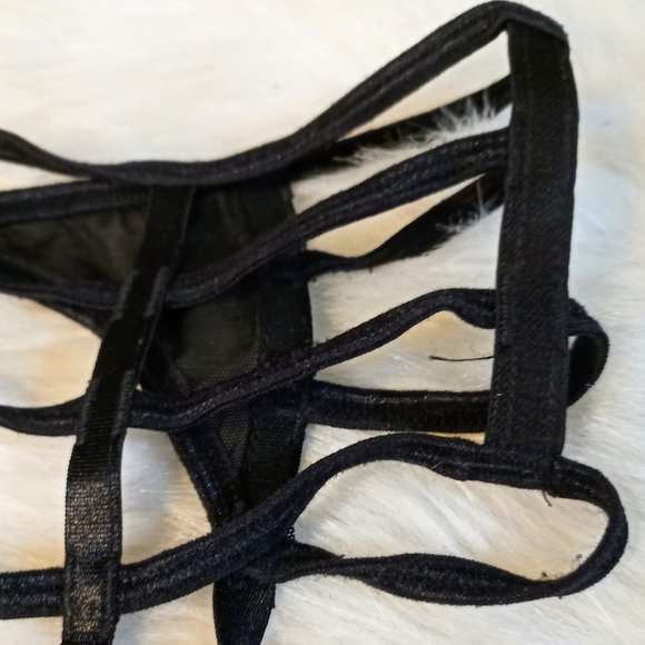 Vintage Stretch Black Strappy Garter Size Sm - Picture 5 of 5